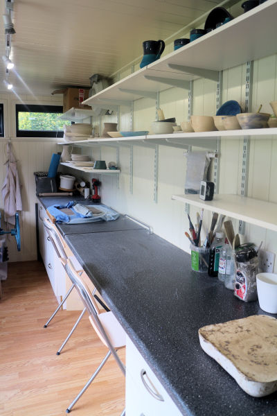 Inside the pottery studio